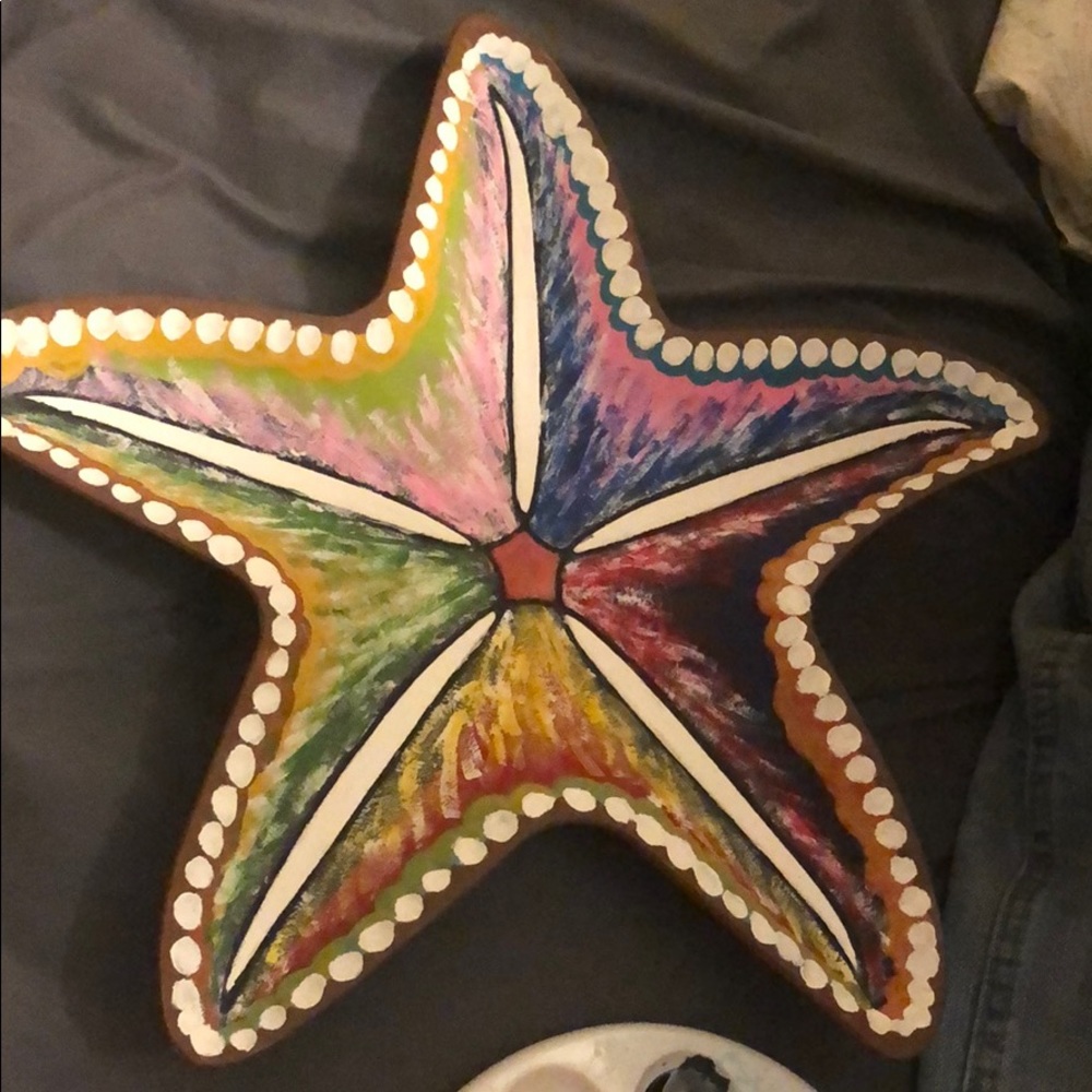 Hand painted star fish tray